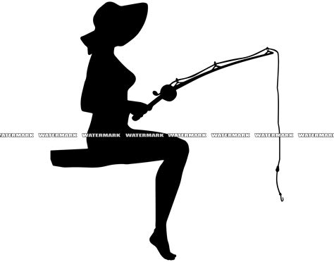 woman fishing silhouette